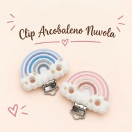 Clip Arcobaleno Con Nuvola in silicone – Accessorio creativo per portaciucci e articoli handmade