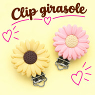 Clip Girasole senza fori  in silicone – Accessorio creativo per portaciucci e articoli handmade