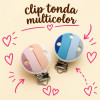 Clip Tonda Multicolor in silicone – Accessorio sicuro e creativo per portaciucci handmade