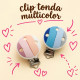 Clip Tonda Multicolor in silicone – Accessorio sicuro e creativo per portaciucci handmade