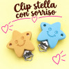 Clip Stella con sorriso in silicone – Accessorio creativo per portaciucci e articoli handmade