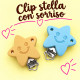 Clip Stella con sorriso in silicone – Accessorio creativo per portaciucci e articoli handmade