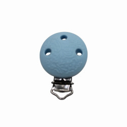 Clip tonda con ricamo in silicone – Dettaglio creativo per accessori baby