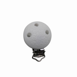 Clip tonda con ricamo in silicone – Dettaglio creativo per accessori baby