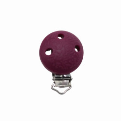 Clip tonda con ricamo in silicone – Dettaglio creativo per accessori baby