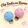 Clip tonda con ricamo in silicone – Dettaglio creativo per accessori baby