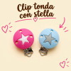 Clip Tonda con Stella in silicone – Accessorio elegante per creazioni handmade e portaciucci