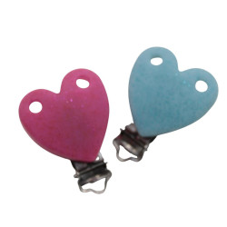 Clip Cuore Glitter in silicone personalizzabile – Accessorio creativo per portaciucci e articoli handmade
