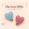 Clip Cuore Glitter in silicone personalizzabile – Accessorio creativo per portaciucci e articoli handmade