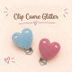 Clip Cuore Glitter in silicone personalizzabile – Accessorio creativo per portaciucci e articoli handmade