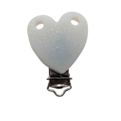 Clip Cuore Glitter in silicone personalizzabile – Accessorio creativo per portaciucci e articoli handmade