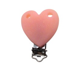 Clip Cuore Glitter in silicone personalizzabile – Accessorio creativo per portaciucci e articoli handmade