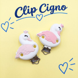 Clip Cigno in Silicone Antiallergico – Per Catenelle Portacuccio e Creazioni Fai da Te