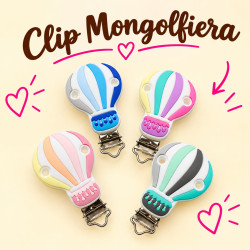 Clip Mongolfiera in silicone – Accessorio creativo per portaciucci e articoli handmade