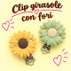 Clip girasole con fori antisoffoco in silicone 