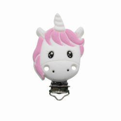 Clip Unicorno in Silicone 4x4 cm per Catenelle Portaciuccio e Accessori Handmade