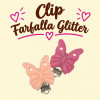 Clip Farfalla glitter in silicone – Accessorio creativo per portaciucci e articoli handmade