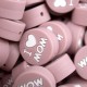 Inserto I Love Mom in silicone – Dettaglio dolce per accessori handmade e regali affettuosi