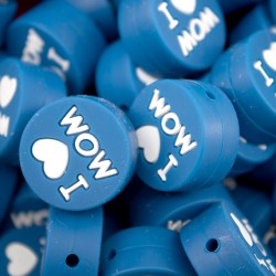 Inserto I Love Mom in silicone – Dettaglio dolce per accessori handmade e regali affettuosi