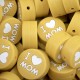 Inserto I Love Mom in silicone – Dettaglio dolce per accessori handmade e regali affettuosi