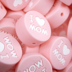Inserto I Love Mom in silicone – Dettaglio dolce per accessori handmade e regali affettuosi