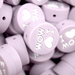 Inserto I Love Mom in silicone – Dettaglio dolce per accessori handmade e regali affettuosi