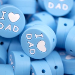 Inserto I Love Dad in silicone – Dettaglio affettuoso per accessori neonato e handmade