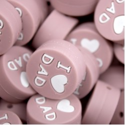 Inserto I Love Dad in silicone – Dettaglio affettuoso per accessori neonato e handmade