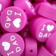 Inserto I Love Dad in silicone – Dettaglio affettuoso per accessori neonato e handmade