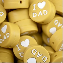Inserto I Love Dad in silicone – Dettaglio affettuoso per accessori neonato e handmade