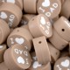 Inserto I Love Dad in silicone – Dettaglio affettuoso per accessori neonato e handmade