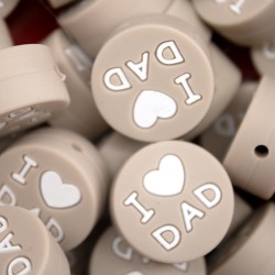 Inserto I Love Dad in silicone – Dettaglio affettuoso per accessori neonato e handmade