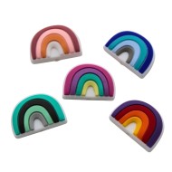 Inserto Arcobaleno Multicolor in silicone – Dettaglio creativo per portaciucci e articoli handmade