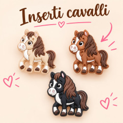 Inserto Cavallo in Silicone per Catenelle Portaciuccio – 27x32x10 mm