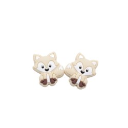 Inserto Volpe in Silicone Anallergico – Dettaglio Creativo per Catenelle e Accessori Bebè