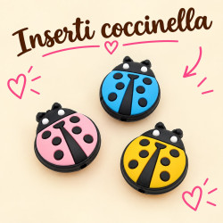 Inserto Coccinella in silicone – Dettaglio portafortuna per creazioni handmade e accessori neonato