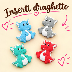 Inserto Drago in silicone – Dettaglio leggendario per portaciucci e accessori handmade