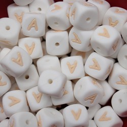 Lettere 12 mm Silicone  Bianco/Beige
