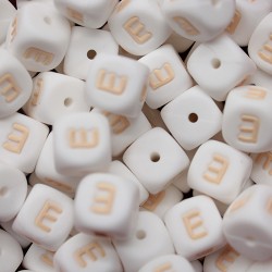 Lettere 12 mm Silicone  Bianco/Beige