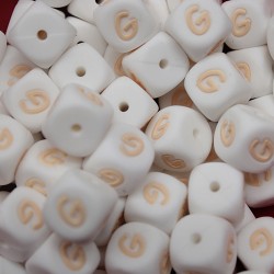 Lettere 12 mm Silicone  Bianco/Beige