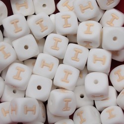 Lettere 12 mm Silicone  Bianco/Beige