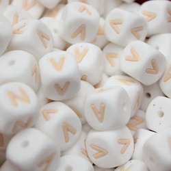 Lettere 12 mm Silicone  Bianco/Beige