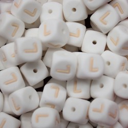 Lettere 12 mm Silicone  Bianco/Beige