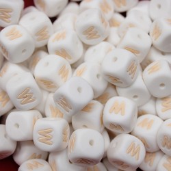 Lettere 12 mm Silicone  Bianco/Beige