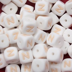Lettere 12 mm Silicone  Bianco/Beige