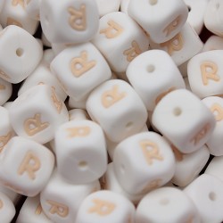 Lettere 12 mm Silicone  Bianco/Beige