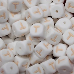Lettere 12 mm Silicone  Bianco/Beige