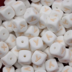 Lettere 12 mm Silicone  Bianco/Beige