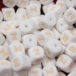 Lettere 12 mm Silicone  Bianco/Beige