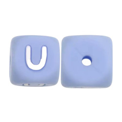 Lettere 12mm Silicone Azzurro Pastello/Bianco